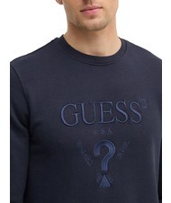 GUESS BEAU Felpa girocollo smartblue - Felpe Uomo - 3