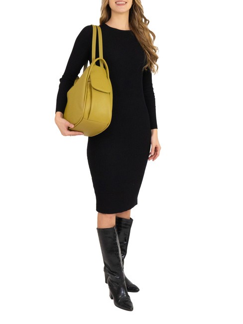 TRIO  Zaino sacca in pelle martellata senape - Borse Donna