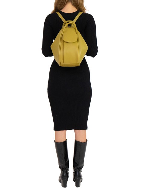 TRIO  Zaino sacca in pelle martellata senape - Borse Donna
