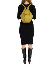 LESAC TRIO  Zaino sacca in pelle martellata senape - Borse Donna - 5