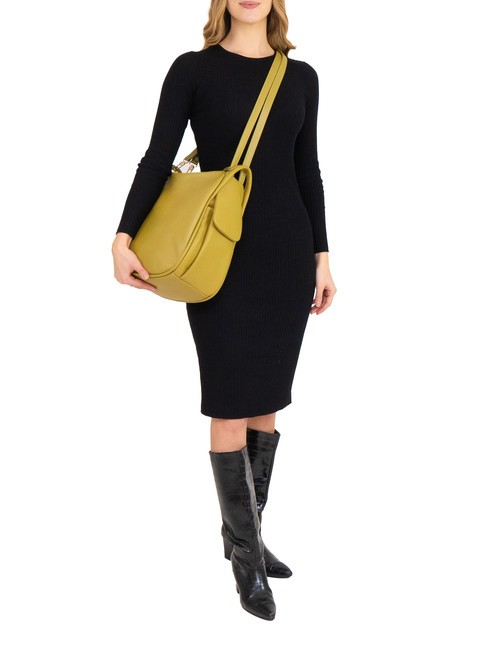 TRIO  Zaino sacca in pelle martellata senape - Borse Donna