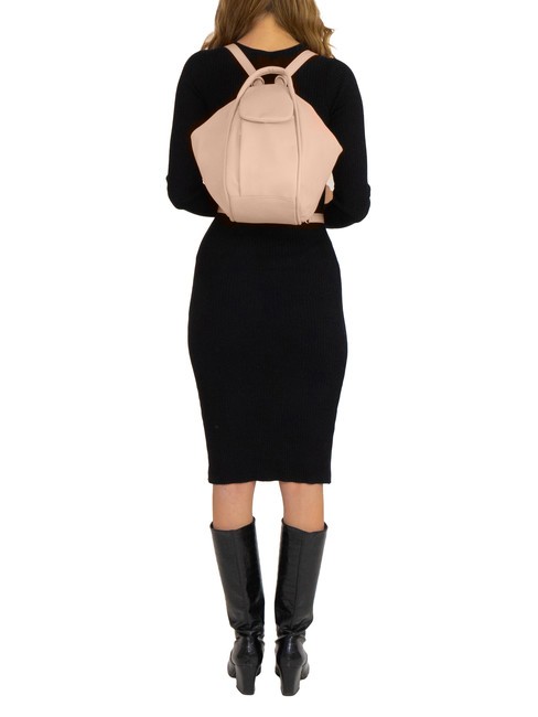 TRIO  Zaino sacca in pelle martellata rosa - Borse Donna