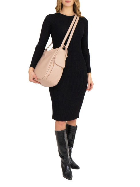 TRIO  Zaino sacca in pelle martellata rosa - Borse Donna