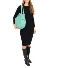 LESAC TRIO  Zaino sacca in pelle martellata verde acqua chiaro - Borse Donna - 4