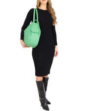 LESAC TRIO  Zaino sacca in pelle martellata verde - Borse Donna - 4