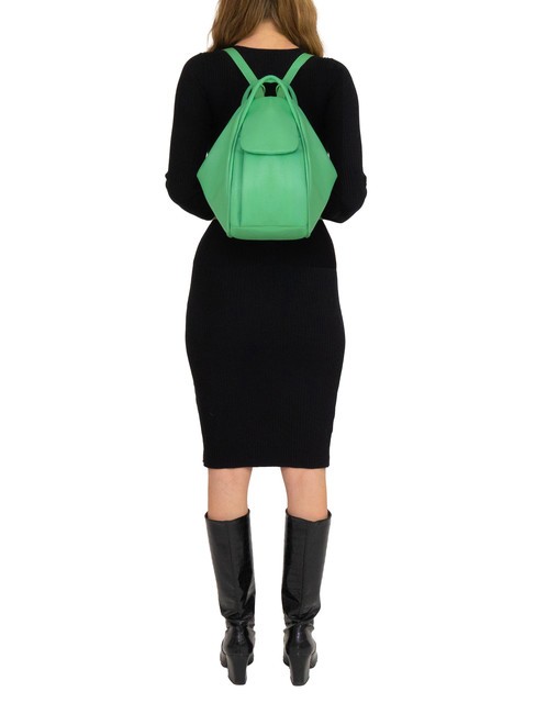 TRIO  Zaino sacca in pelle martellata verde - Borse Donna