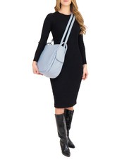 LESAC TRIO  Zaino sacca in pelle martellata azzurro polvere - Borse Donna - 7