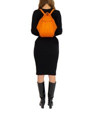 LESAC TRIO  Zaino sacca in pelle martellata arancione - Borse Donna - 5