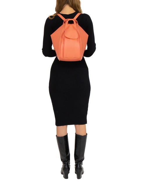 TRIO  Zaino sacca in pelle martellata salmone - Borse Donna