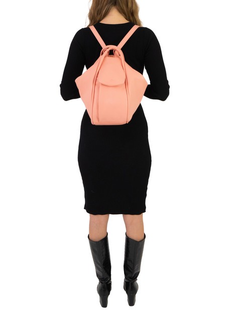 TRIO  Zaino sacca in pelle martellata rosa antico - Borse Donna