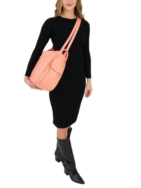 TRIO  Zaino sacca in pelle martellata rosa antico - Borse Donna