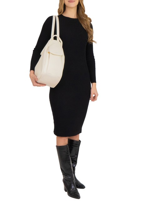 TRIO  Zaino sacca in pelle martellata bianco - Borse Donna