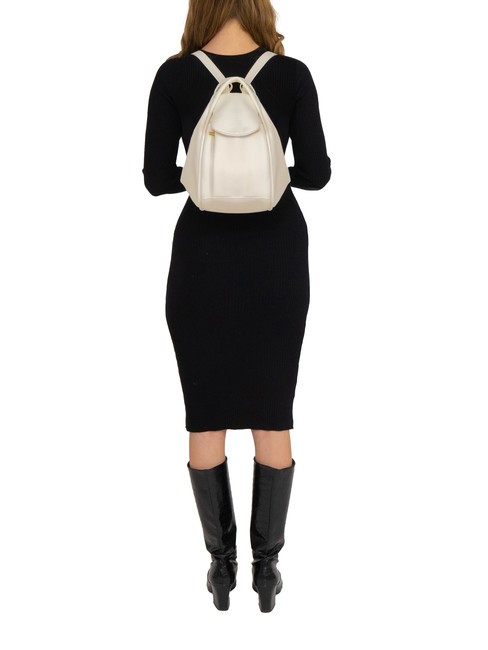 TRIO  Zaino sacca in pelle martellata bianco - Borse Donna