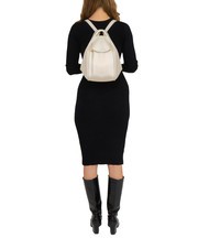 LESAC TRIO  Zaino sacca in pelle martellata bianco - Borse Donna - 5