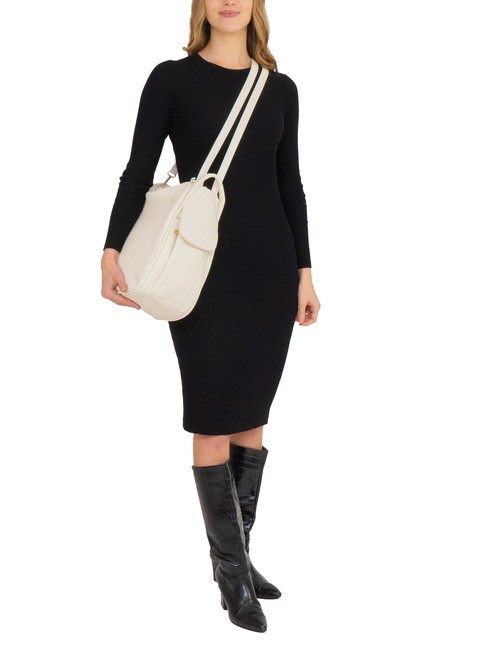 TRIO  Zaino sacca in pelle martellata bianco - Borse Donna