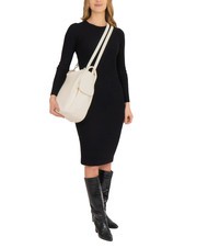 LESAC TRIO  Zaino sacca in pelle martellata bianco - Borse Donna - 6