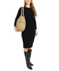 LESAC TRIO  Zaino sacca in pelle martellata tortora - Borse Donna - 4