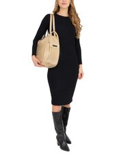 LESAC TRIO Zaino sacca in pelle metallizzata oro - Borse Donna - 4