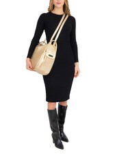 LESAC TRIO Zaino sacca in pelle metallizzata oro - Borse Donna - 6