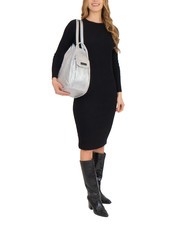 LESAC TRIO Zaino sacca in pelle metallizzata argento - Borse Donna - 4