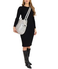 LESAC TRIO Zaino sacca in pelle metallizzata argento - Borse Donna - 6