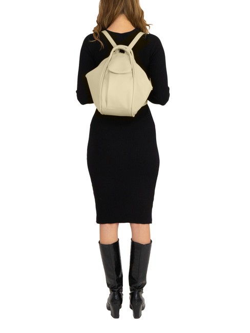 TRIO Zaino sacca in pelle nappa panna - Borse Donna