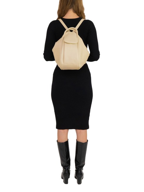 TRIO Zaino sacca in pelle nappa beige - Borse Donna