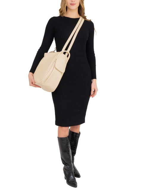 TRIO Zaino sacca in pelle nappa beige - Borse Donna