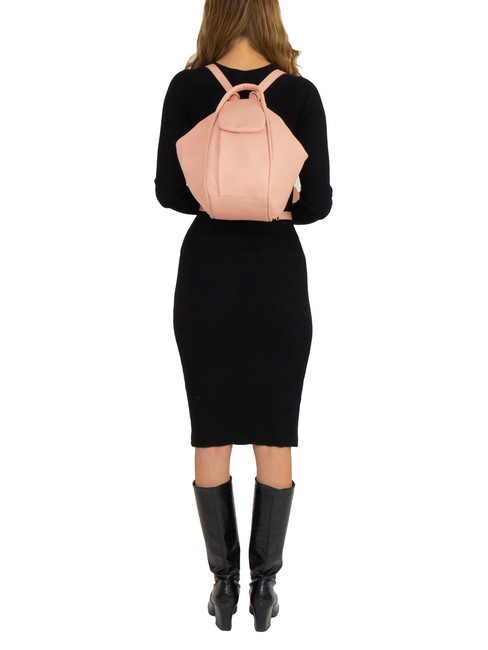 TRIO Zaino sacca in pelle nappa rosa polvere - Borse Donna