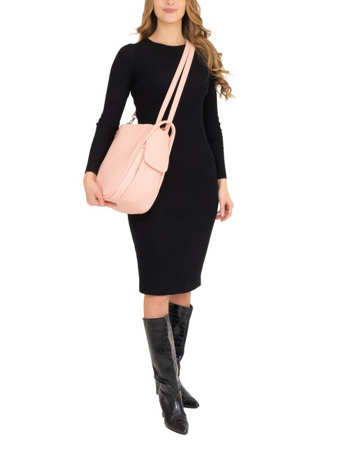 TRIO Zaino sacca in pelle nappa rosa polvere - Borse Donna