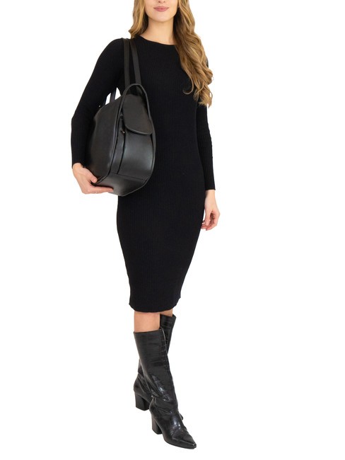 TRIO Zaino sacca in pelle nappa nero19 - Borse Donna