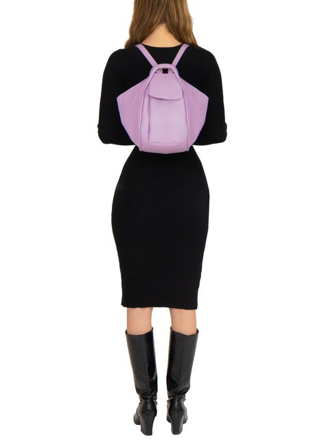 TRIO Zaino sacca in pelle nappa lilla - Borse Donna