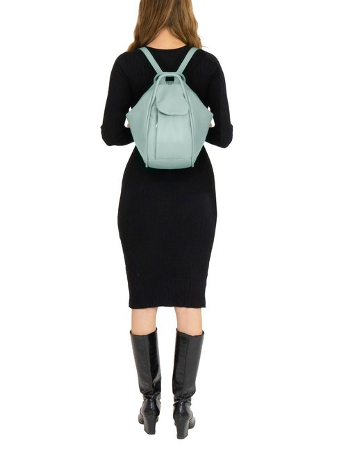 TRIO Zaino sacca in pelle nappa verde salvia medio - Borse Donna