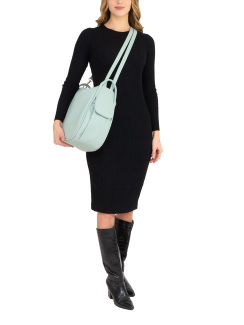 TRIO Zaino sacca in pelle nappa verde salvia medio - Borse Donna