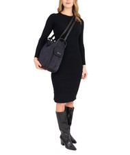 LESAC TRIO Zaino sacca in pelle stampa cocco nero26 - Borse Donna - 6