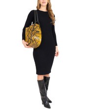 LESAC TRIO Zaino sacca in pelle stampa pitone pitone marrone - Borse Donna - 4