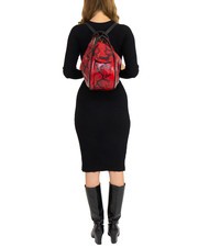 LESAC TRIO Zaino sacca in pelle stampa pitone pitone rosso - Borse Donna - 5