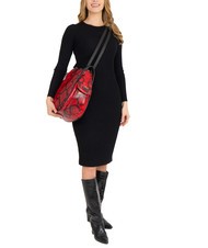 LESAC TRIO Zaino sacca in pelle stampa pitone pitone rosso - Borse Donna - 6