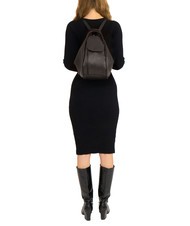 LESAC TRIO  Zaino sacca in pelle martellata caffe25 - Borse Donna - 5