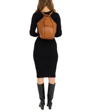 LESAC TRIO  Zaino sacca in pelle martellata cuoio25 - Borse Donna - 6