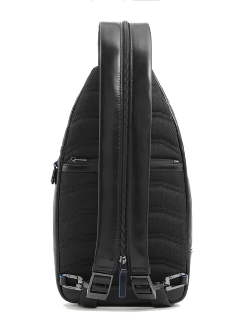 BLUE SQUARE Zaino monospalla in pelle Nero - Tracolle Uomo