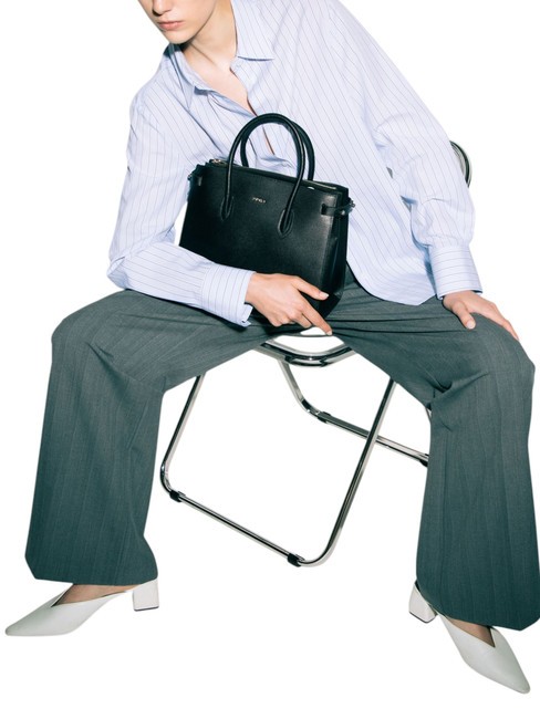 GARDENIA Borsa a mano in pelle stampa andromeda Nero - Borse Donna