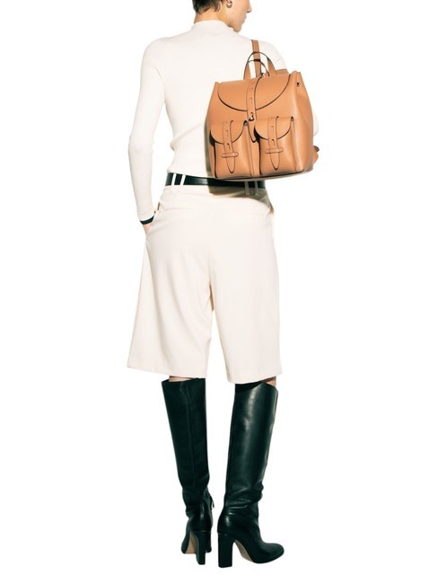 GARDENIA Zaino in pelle stampa keria brandy - Borse Donna