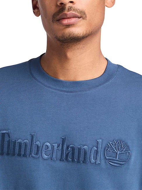 EMBROIDERY TONAL T-shirt in cotone dark denim - T-shirt Uomo