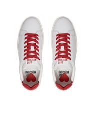 LOVE MOSCHINO BOLD 40 Sneakers in pelle bianco/rosso - Scarpe Donna - 4