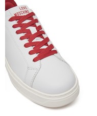 LOVE MOSCHINO BOLD 40 Sneakers in pelle bianco/rosso - Scarpe Donna - 5