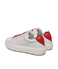 LOVE MOSCHINO BOLD 40 Sneakers in pelle bianco/rosso - Scarpe Donna - 3