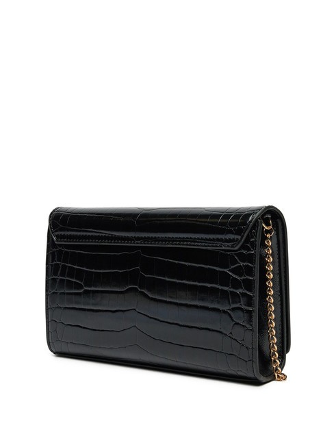 CROCO Pochette a tracolla croco nero - Borse Donna