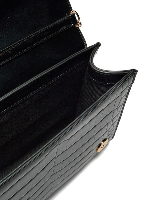 CROCO Pochette a tracolla croco nero - Borse Donna