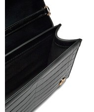 LOVE MOSCHINO CROCO Pochette a tracolla croco nero - Borse Donna - 4